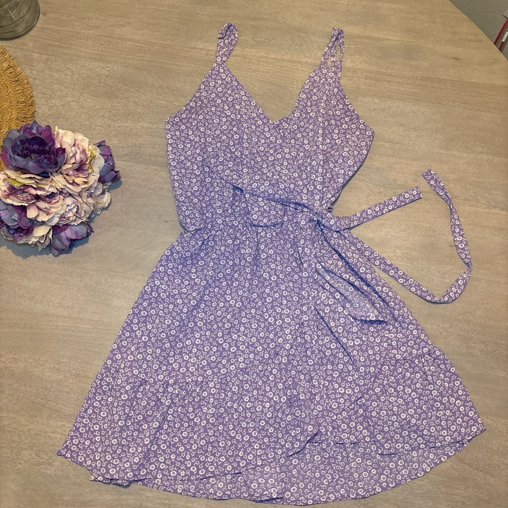 Audrey 3+1 Purple Wrap Sundress Mini